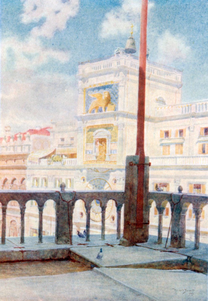 The Clock Tower from Gallery of San Marco by Reginald Barratt