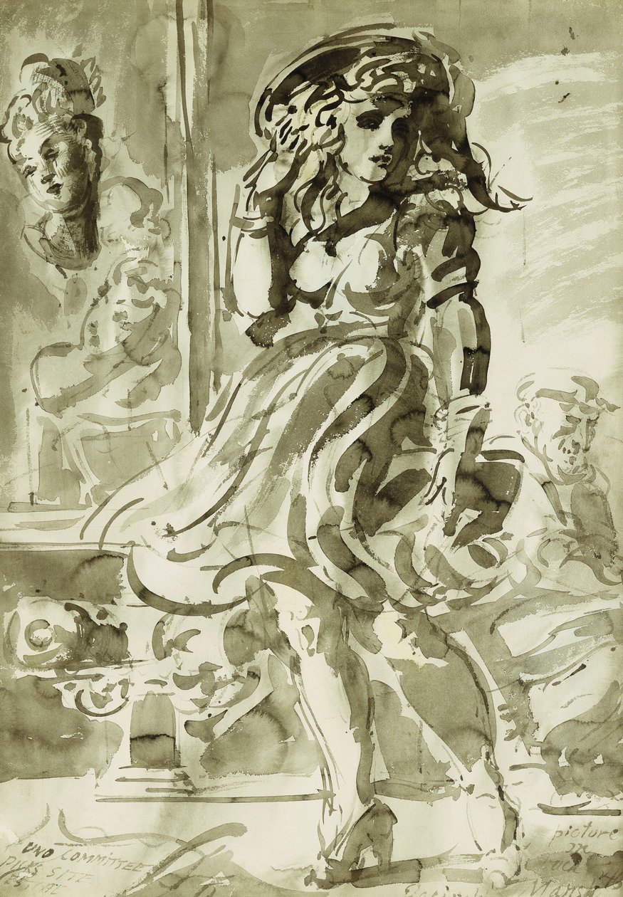 A Wind-Blown Skirt by Reginald Marsh