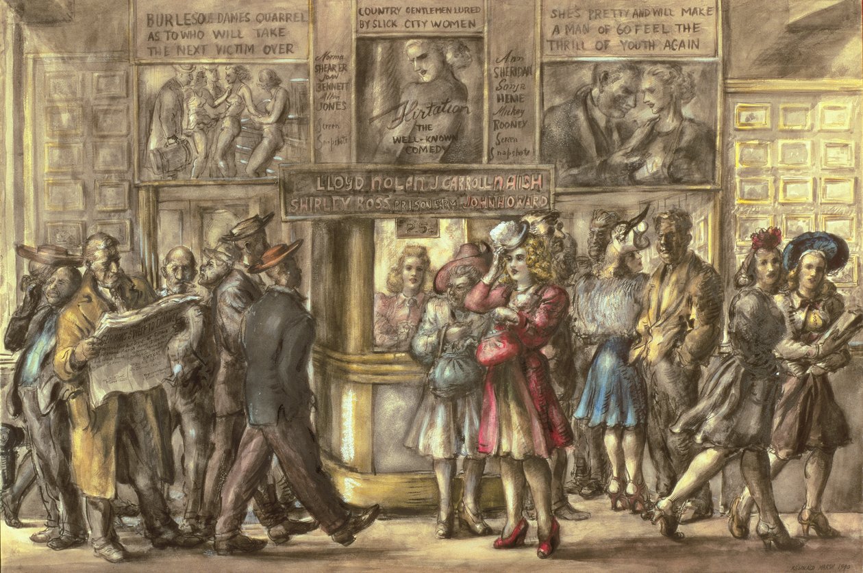 Harris Theatre, New York by Reginald Marsh
