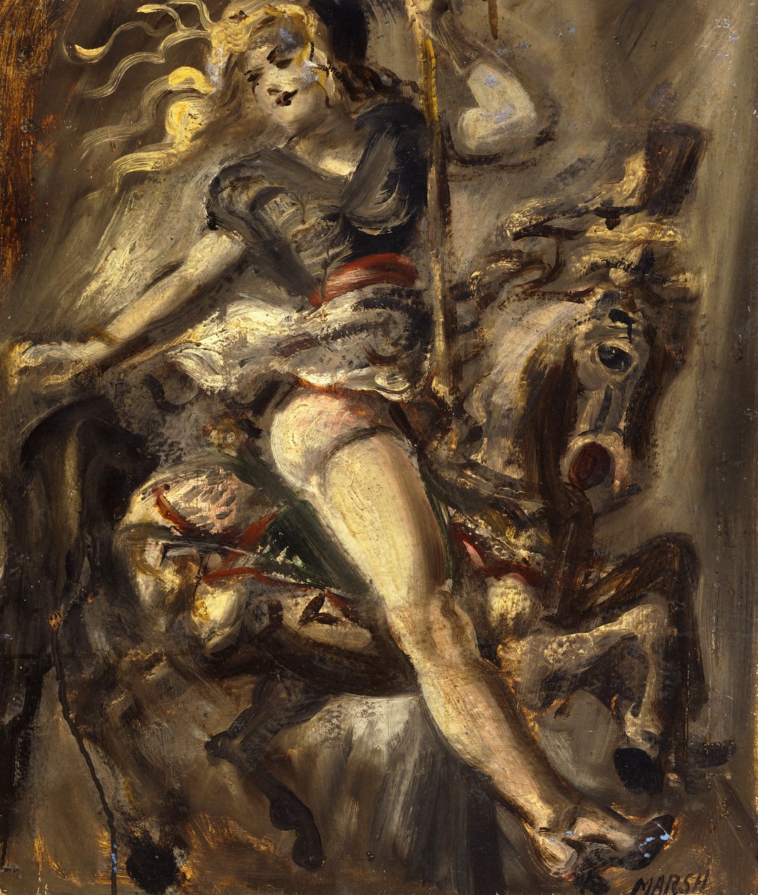 On the Merry-Go-Round by Reginald Marsh
