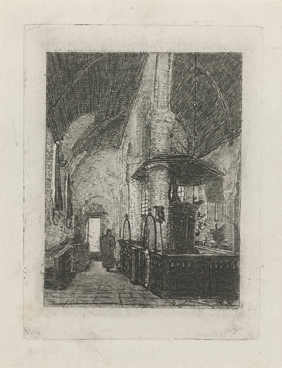 Church Interior by Reinier Evert Johannes Roeterink