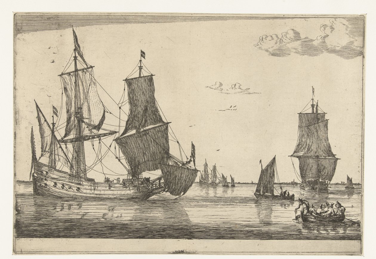Inland Water with a Flute Ship (series: Thirteen Scenes with Ships) by Reinier Nooms