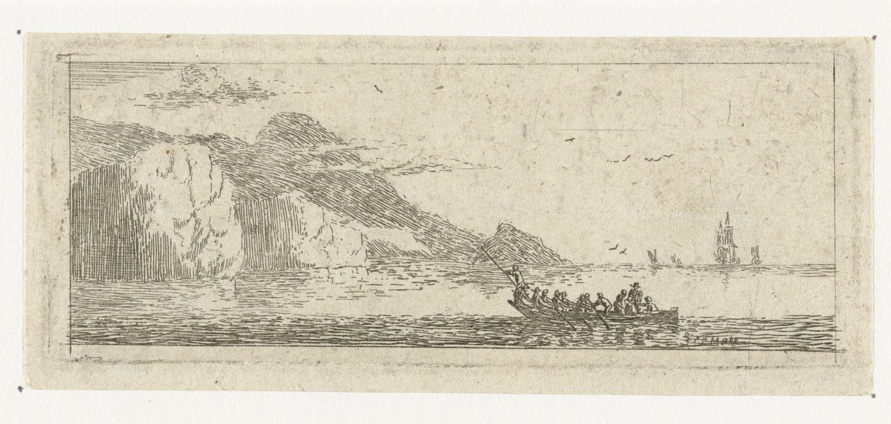 Small Seascape with a Sloop by Reinier Nooms