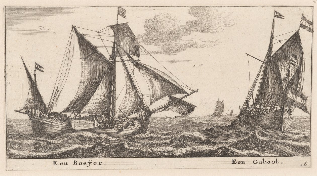 A Boeier and a Galliot by Reinier Nooms, called Zeeman