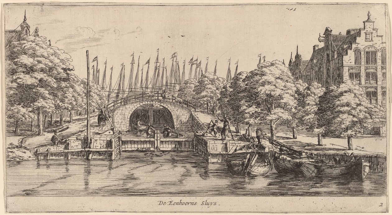Eenhoorns Sluis by Reinier Nooms, called Zeeman