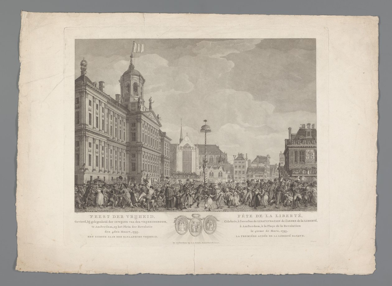Festival of Freedom on Dam Square in Amsterdam, March 4, 1795 by Reinier Vinkeles (I)