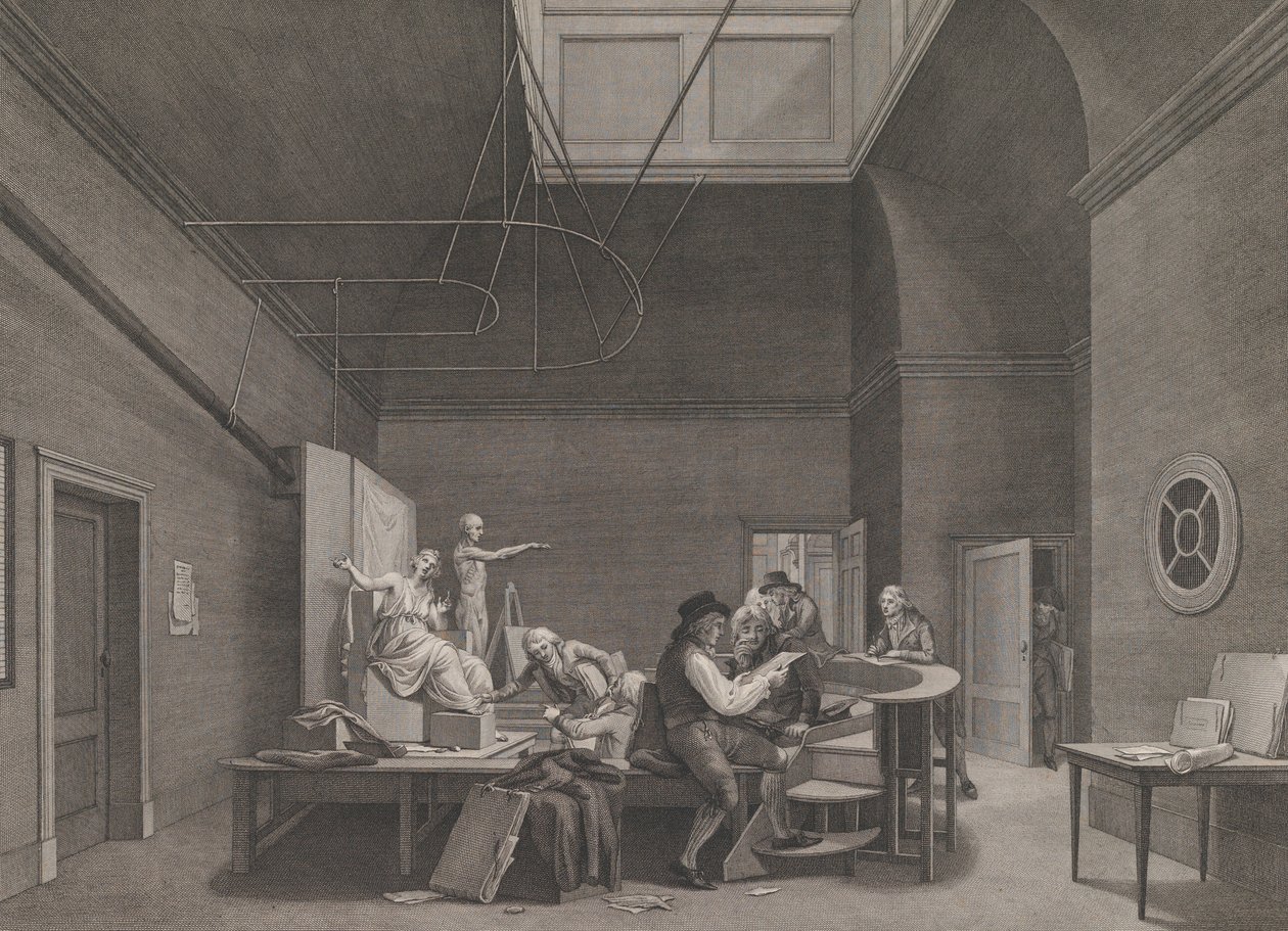 The Drawing Academy at the Felix Meritis Society in Amsterdam, ca. 1800 by Reinier Vinkeles