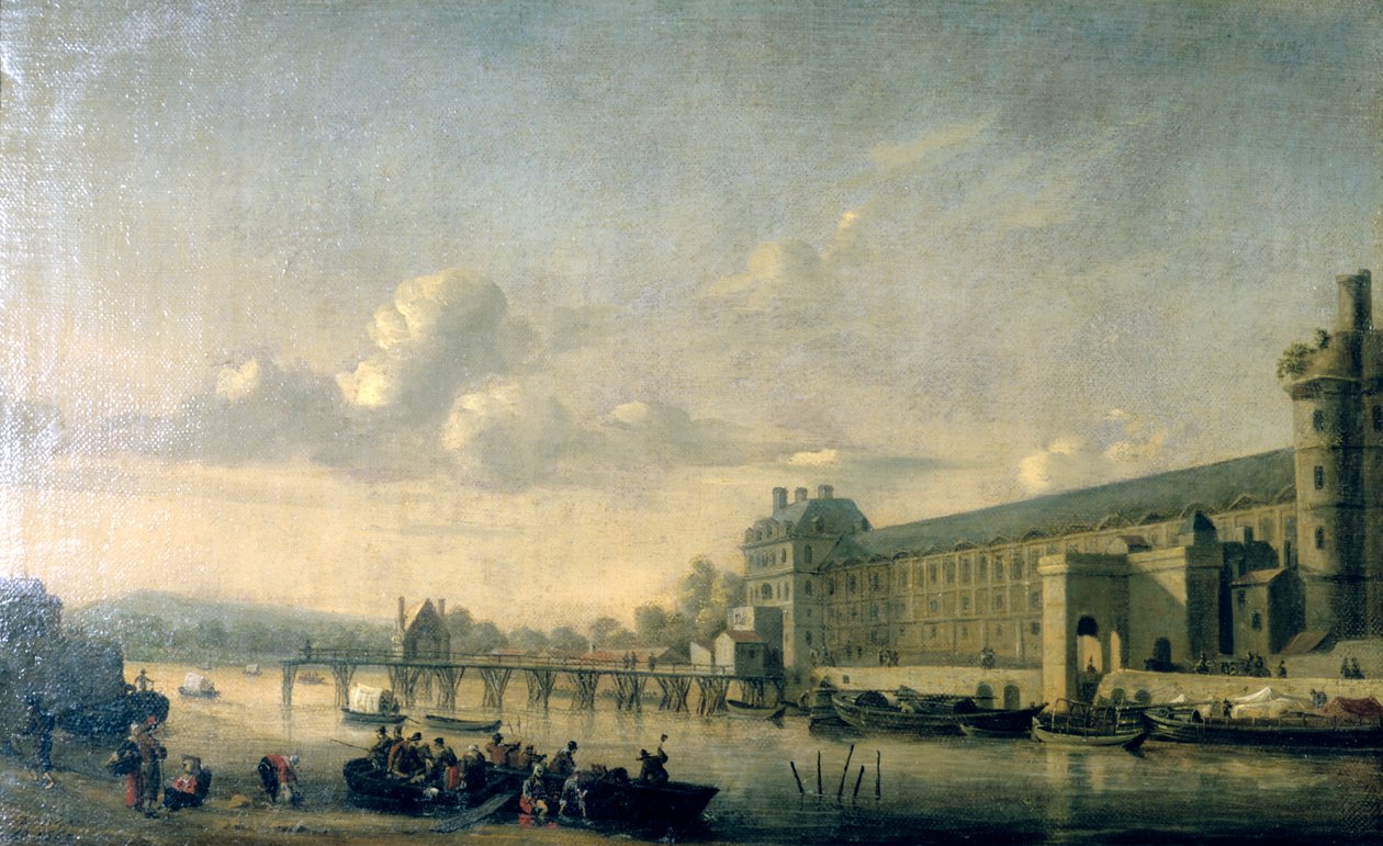 View of the Seine with the South Facade of the Louvre Gallery, Paris, 1660 by Reinier Zeeman