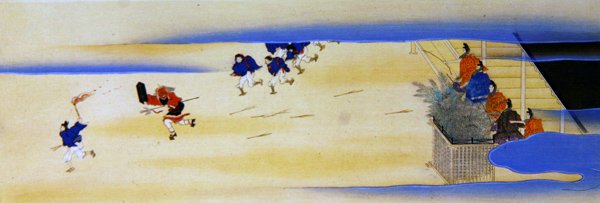 Festival of Oniyarai, celebration of the start of spring, illustration in 