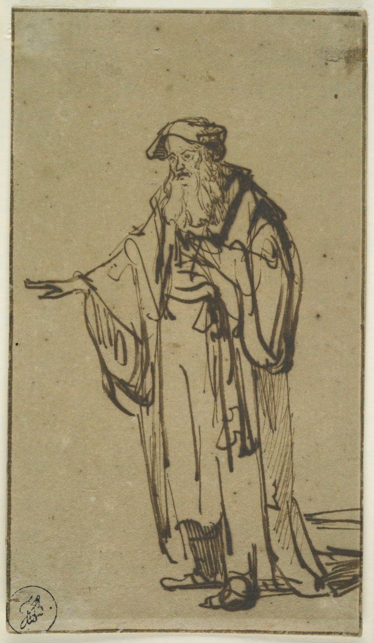 A Standing Old Man by Rembrandt van Rijn
