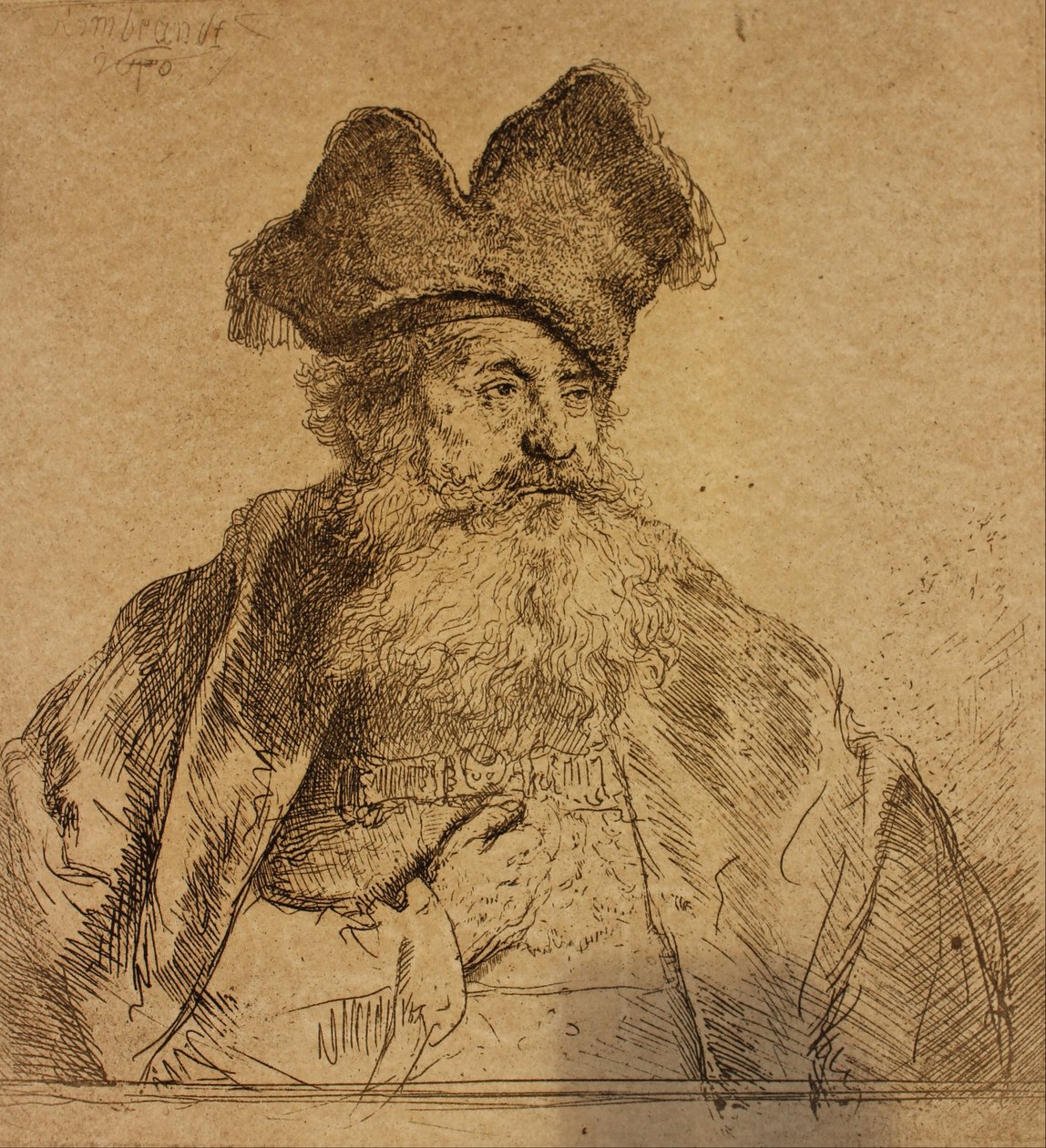 Old Man with a Divided Fur Cap by Rembrandt van Rijn