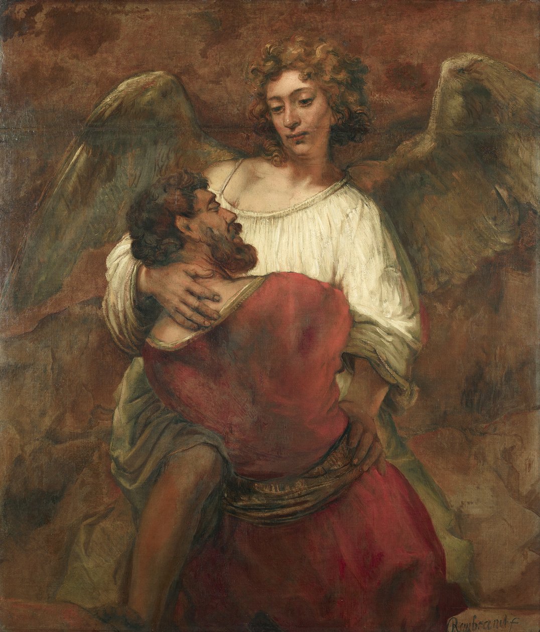 Jacob Wrestling with the Angel by Rembrandt
