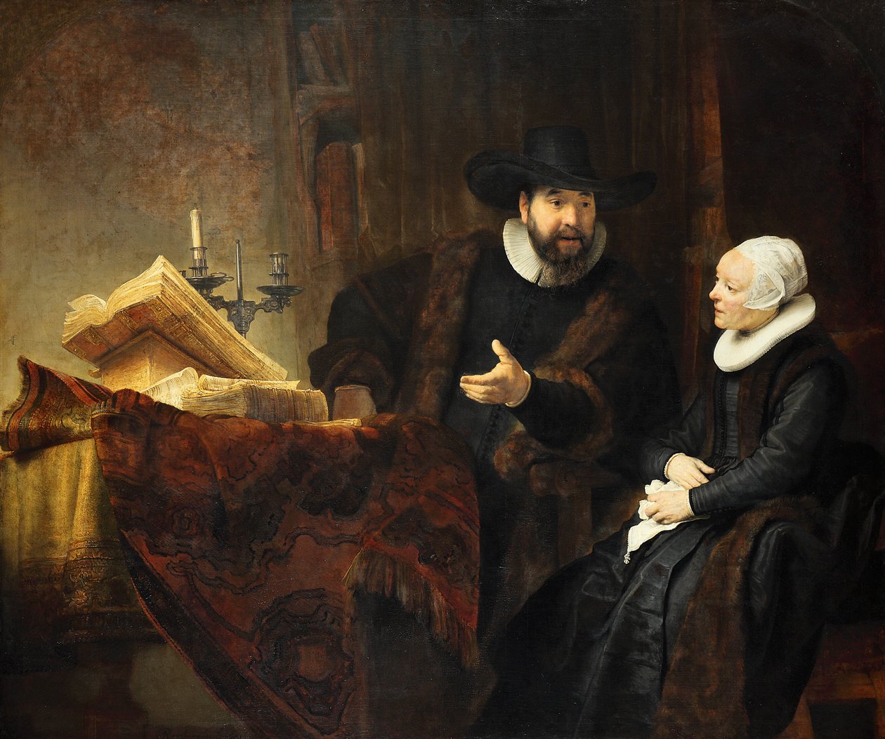 The Mennonite Preacher Cornelis Claesz Anslo and his Wife Aeltje Gerritsdr Schouten by Rembrandt