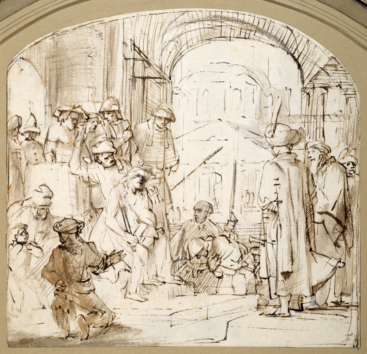 Christ Mocked by Rembrandt Harmensz. van Rijn (school of)
