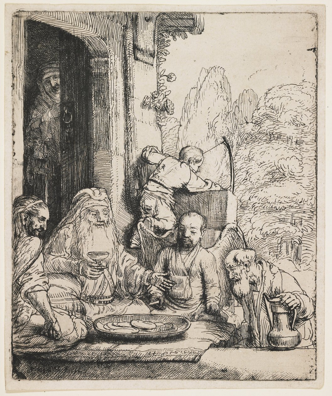Abraham Entertaining the Angels by Rembrandt van Rijn
