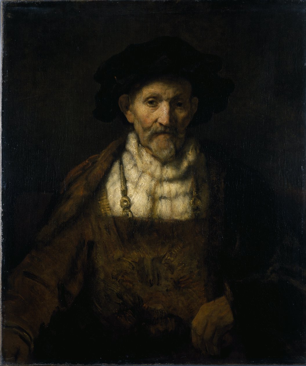 An old man in fanciful costume by Rembrandt Harmensz. van Rijn