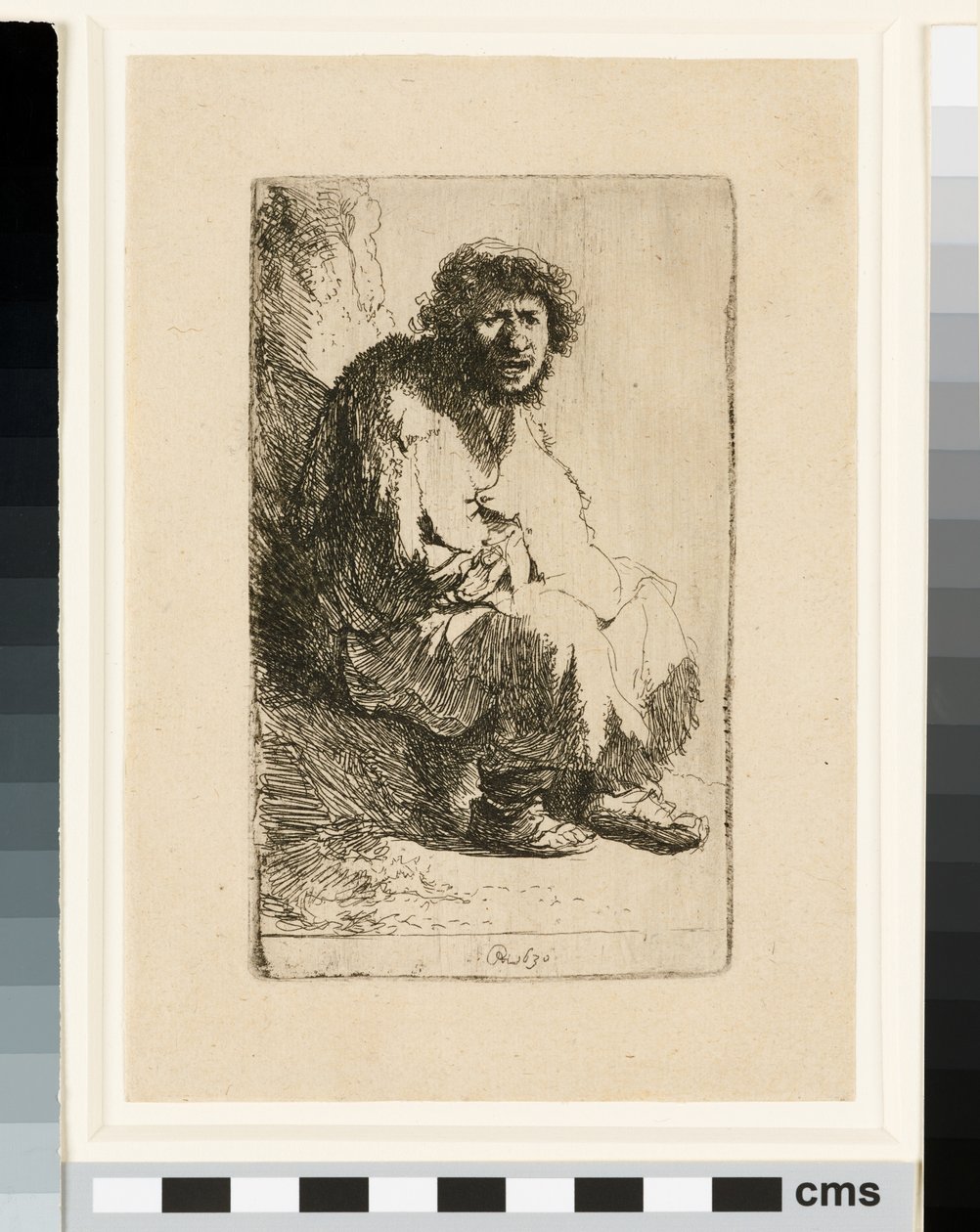 Beggar seated on a bank by Rembrandt van Rijn