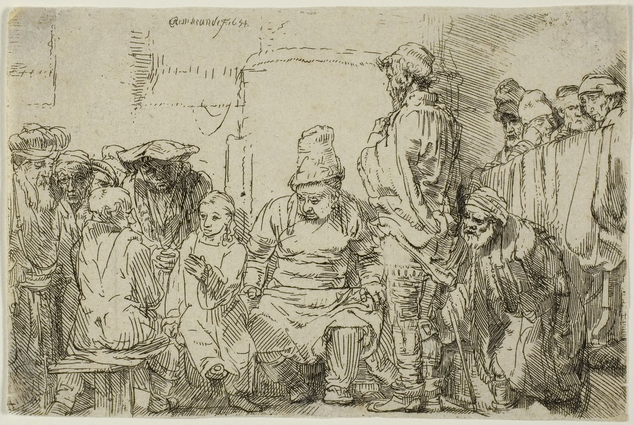Christ Seated Disputing with the Doctors by Rembrandt Harmensz. van Rijn