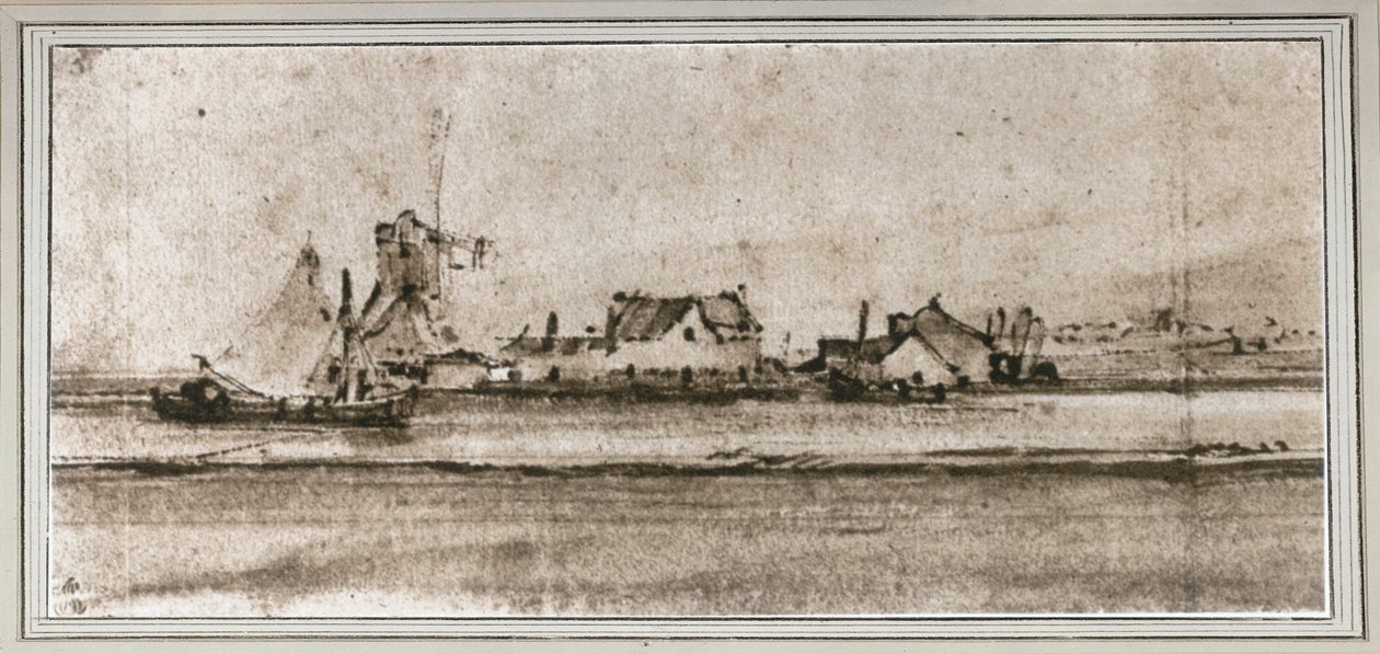 The Little Mill, Seen from Amsteldijk by Rembrandt Harmensz. van Rijn
