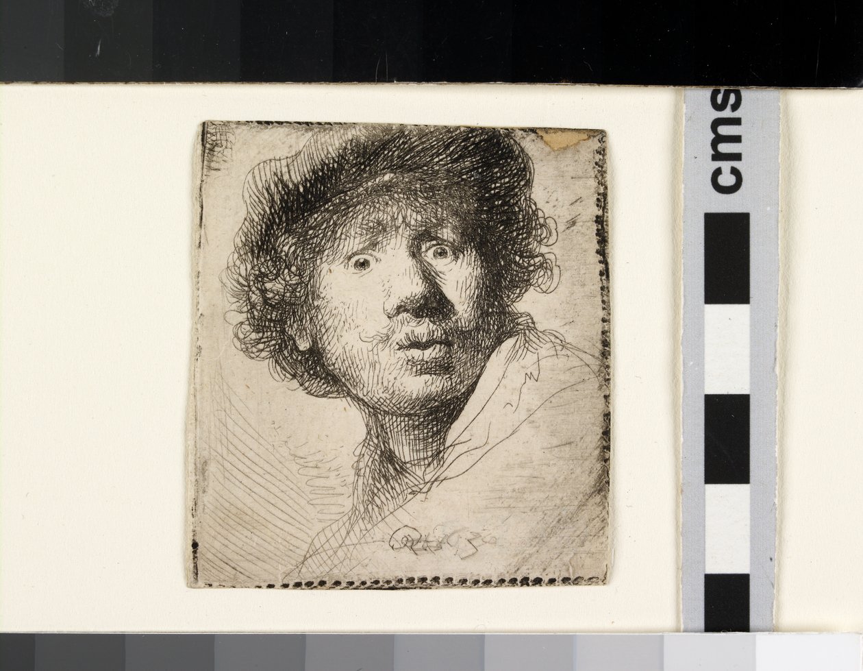 Self-portrait in a Cap, Open-mouthed by Rembrandt van Rijn
