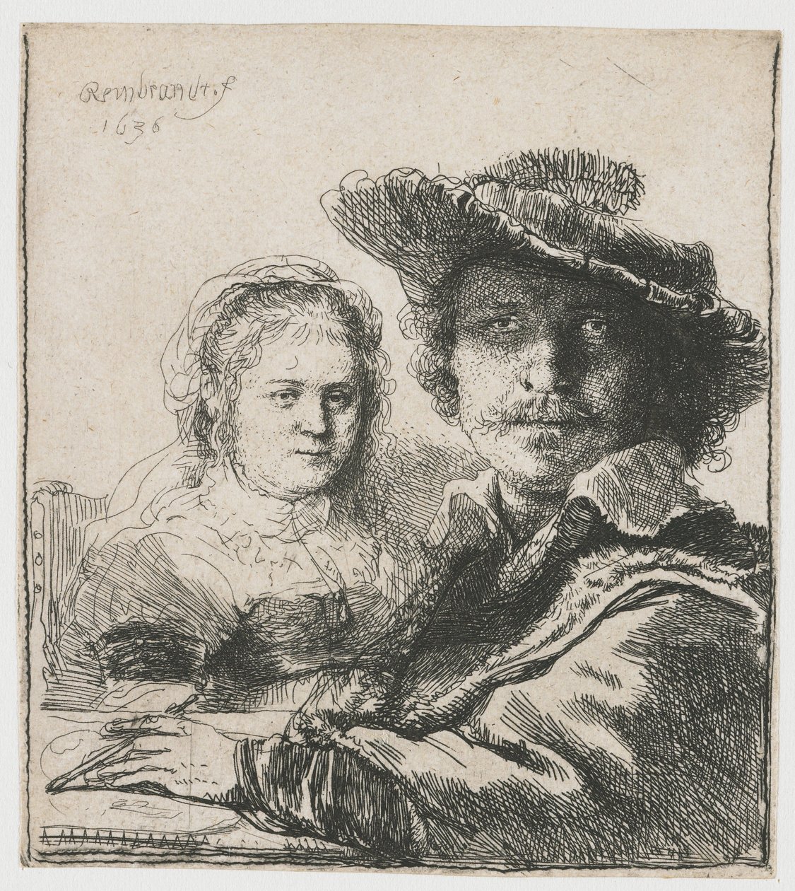 Self Portrait with Saskia by Rembrandt Harmensz. van Rijn