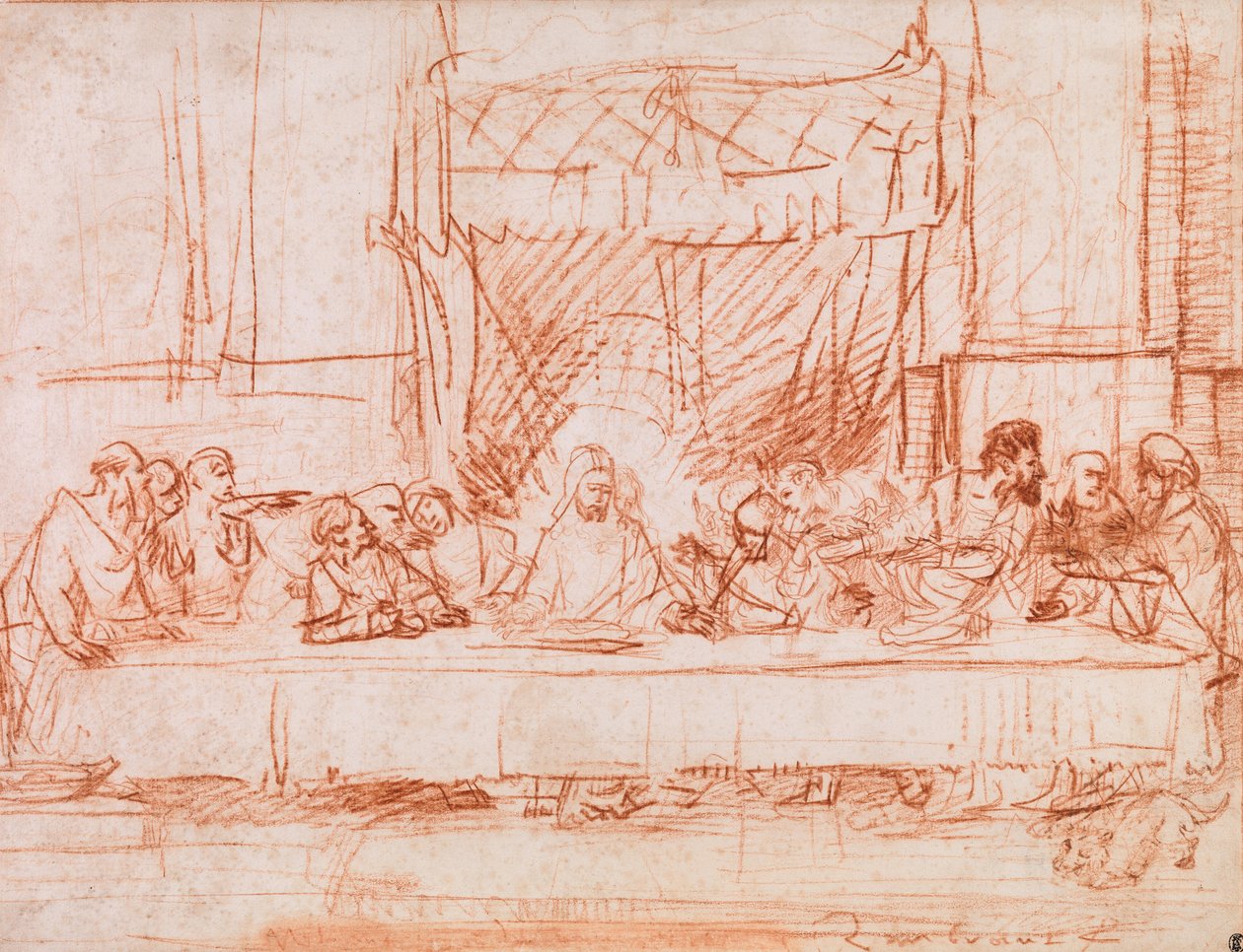 The Last Supper, after Leonardo da Vinci by Rembrandt van Rijn