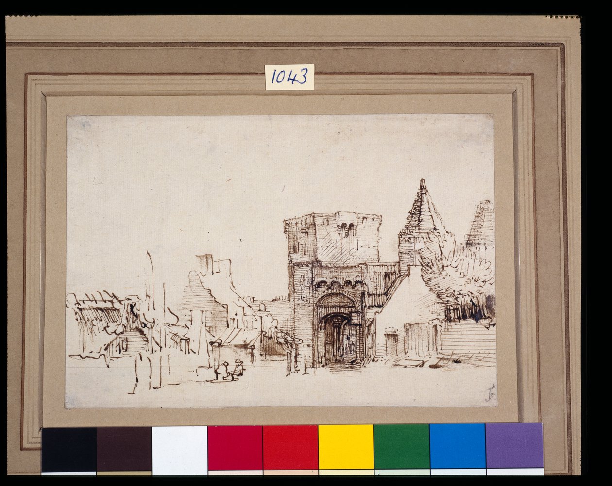 The Rijnpoort at Rhenen in Gelderland by Rembrandt Harmensz. van Rijn