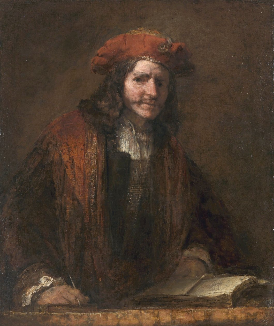 The Man in the Red Hat by Rembrandt Harmensz. van Rijn