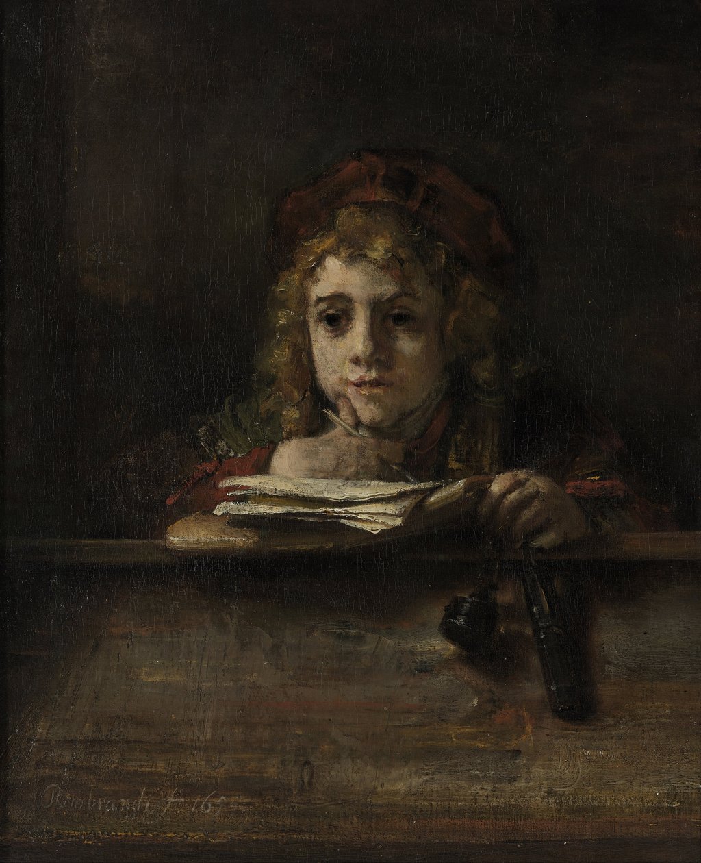 Titus at his desk by Rembrandt Harmensz. van Rijn
