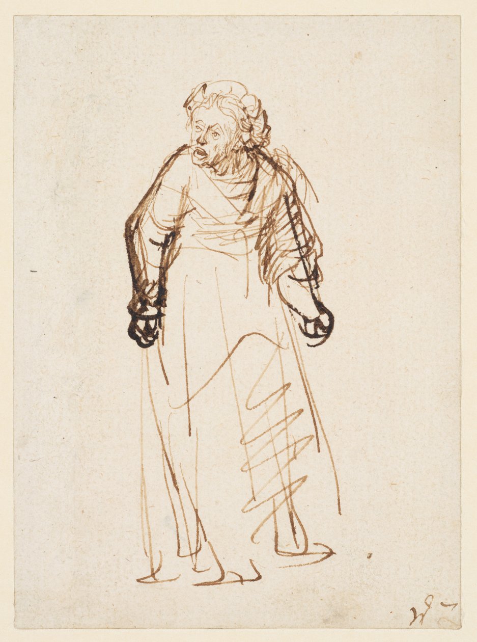 Woman scolding by Rembrandt Harmensz. van Rijn