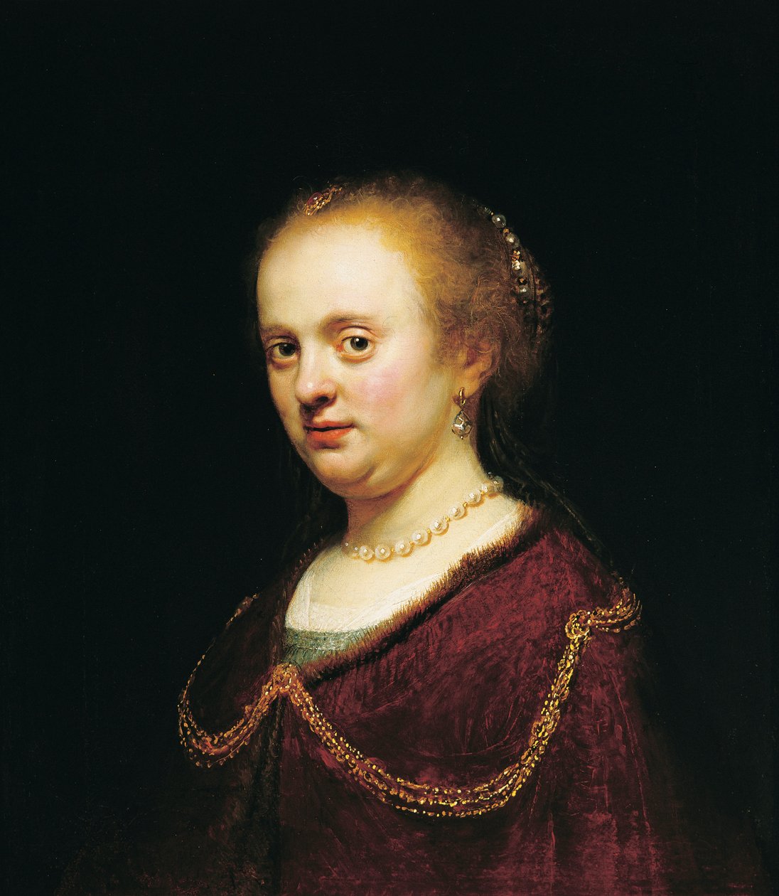 Young Woman with a Gold Chain by Rembrandt Harmensz. van Rijn
