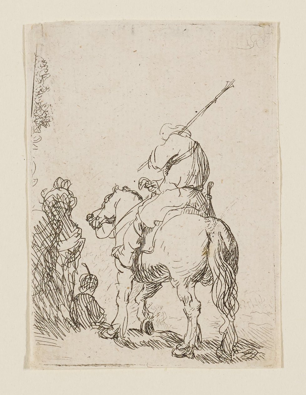 A Turbaned Soldier on Horseback by Rembrandt van Rijn