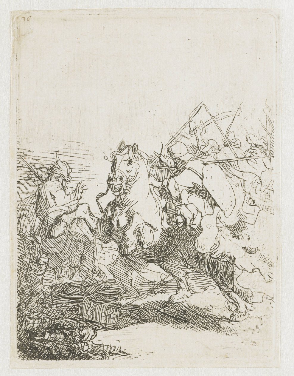 A Cavalry Fight by Rembrandt van Rijn