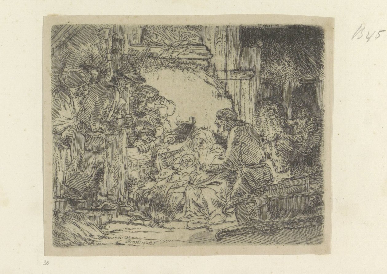 Adoration of the Shepherds: with the Oil Lamp by Rembrandt van Rijn