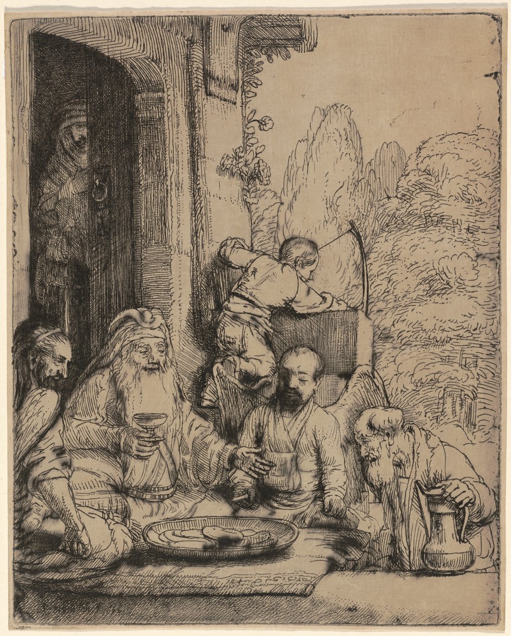 Abraham Entertaining the Angels by Rembrandt van Rijn