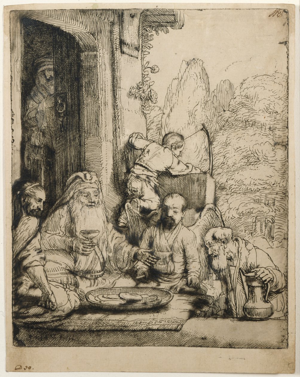 Abraham Entertaining the Angels by Rembrandt van Rijn