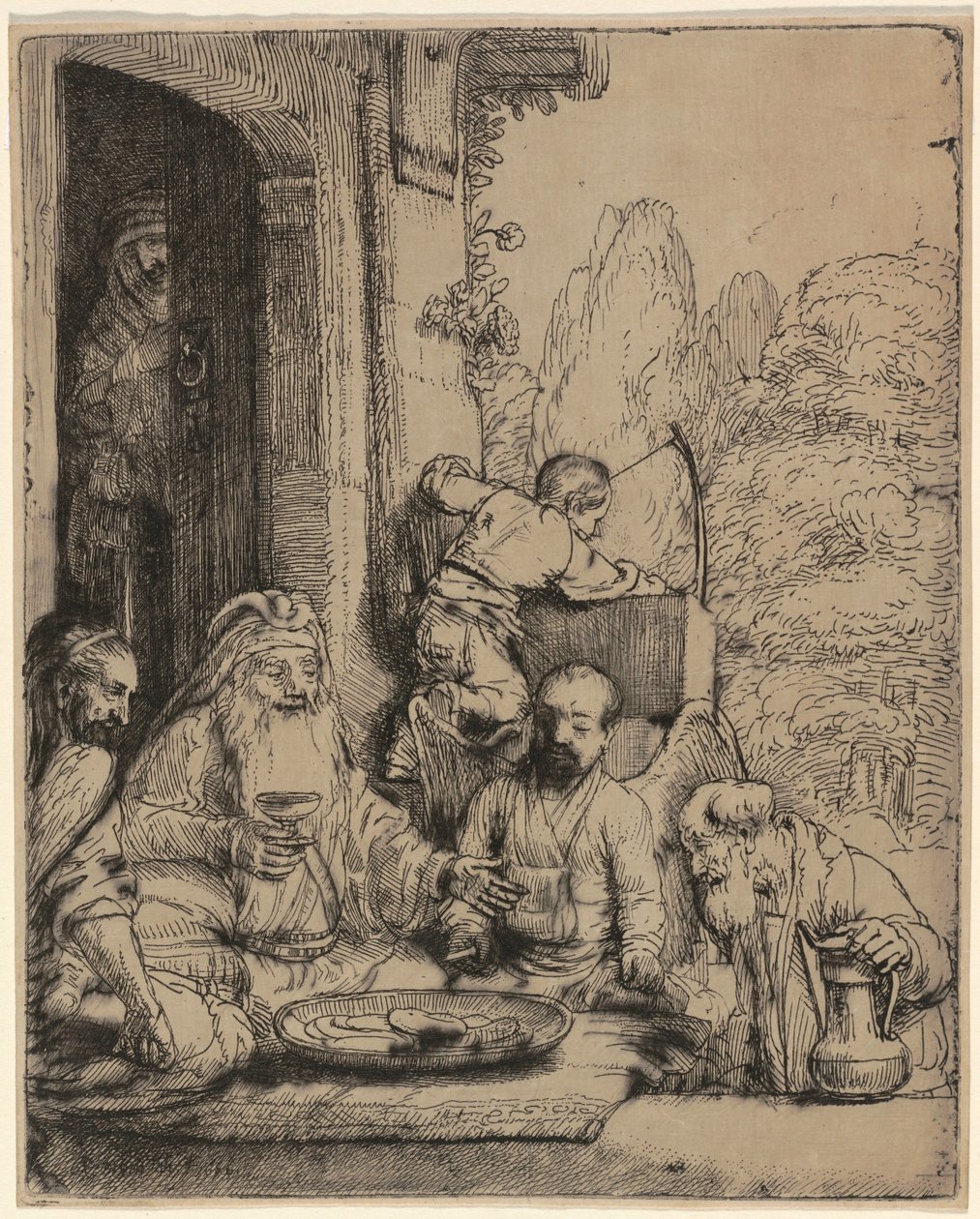 Abraham Entertaining the Angels by Rembrandt van Rijn