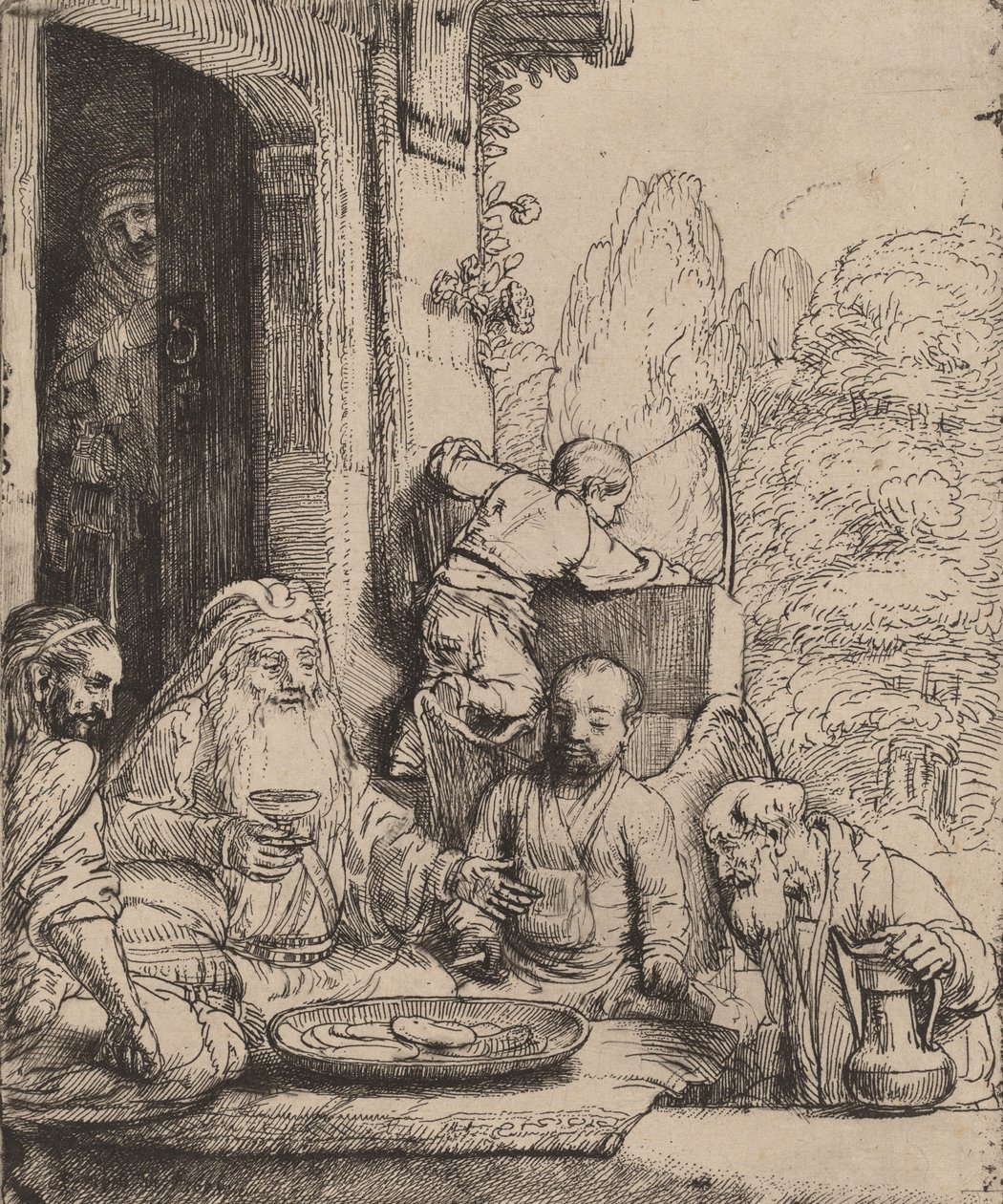 Abraham Entertaining the Angels by Rembrandt van Rijn