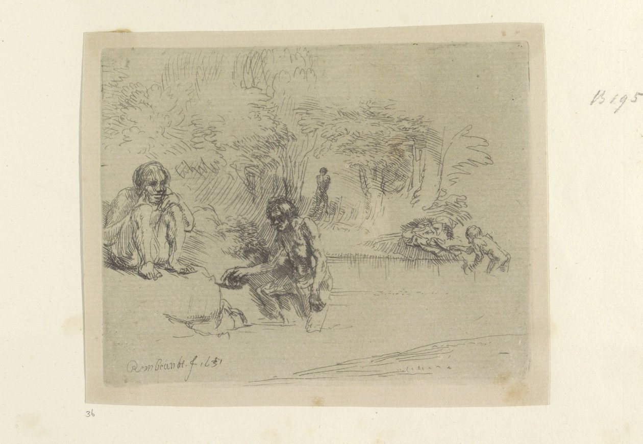 Bathers by Rembrandt van Rijn