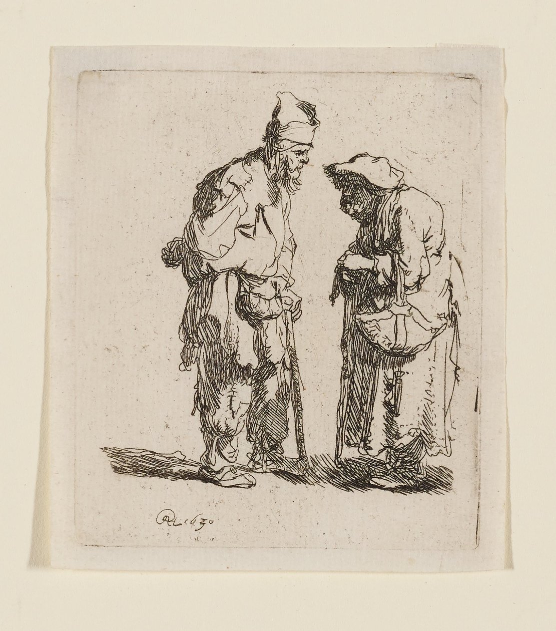 Beggar Man and Beggar Woman Conversing by Rembrandt van Rijn