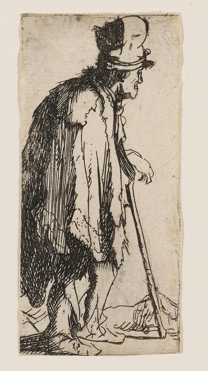 Beggar with Crippled Hand Leaning on a Stick by Rembrandt van Rijn