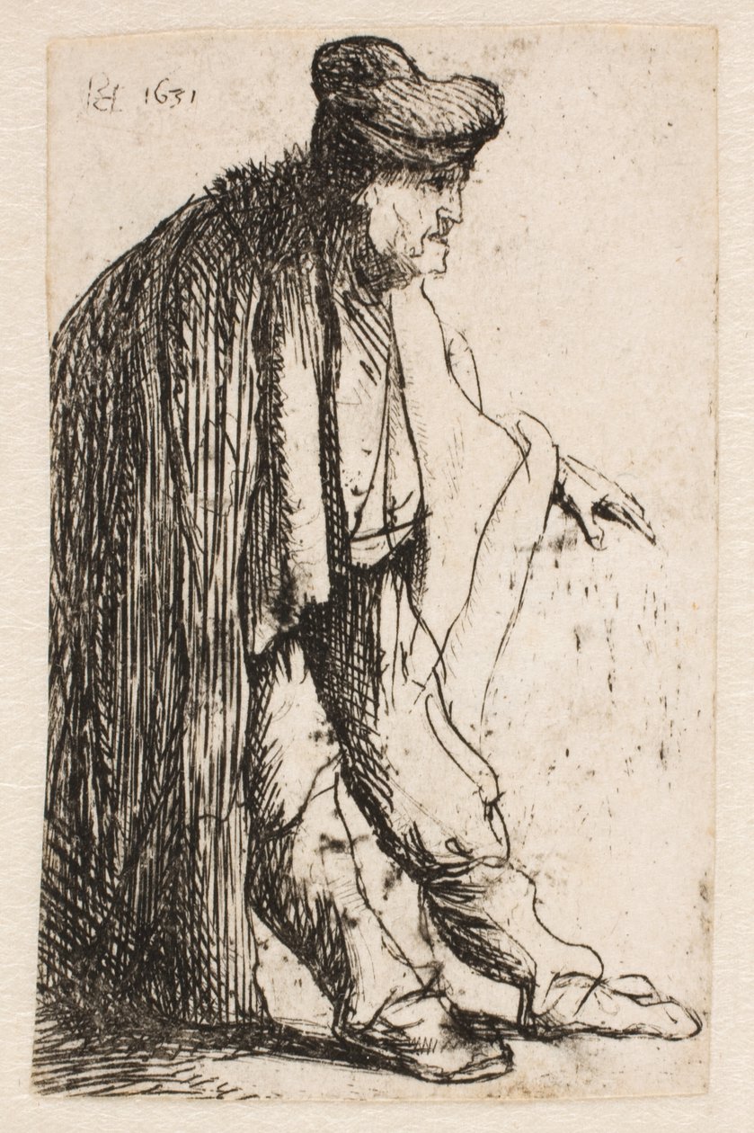 Beggar with His Left Hand Extended by Rembrandt van Rijn