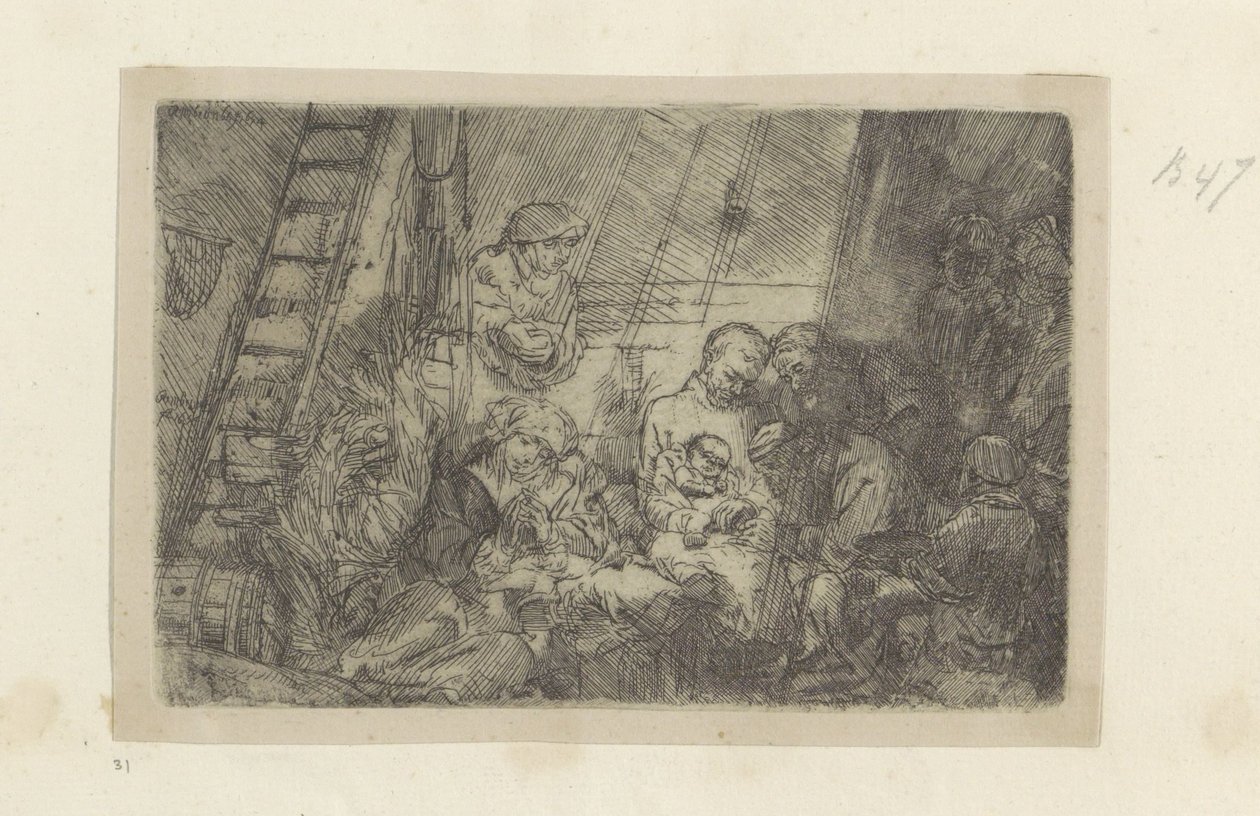 Circumcision in the Stable (Recueil de quatre-vingt-cinq estampes originales) by Rembrandt van Rijn