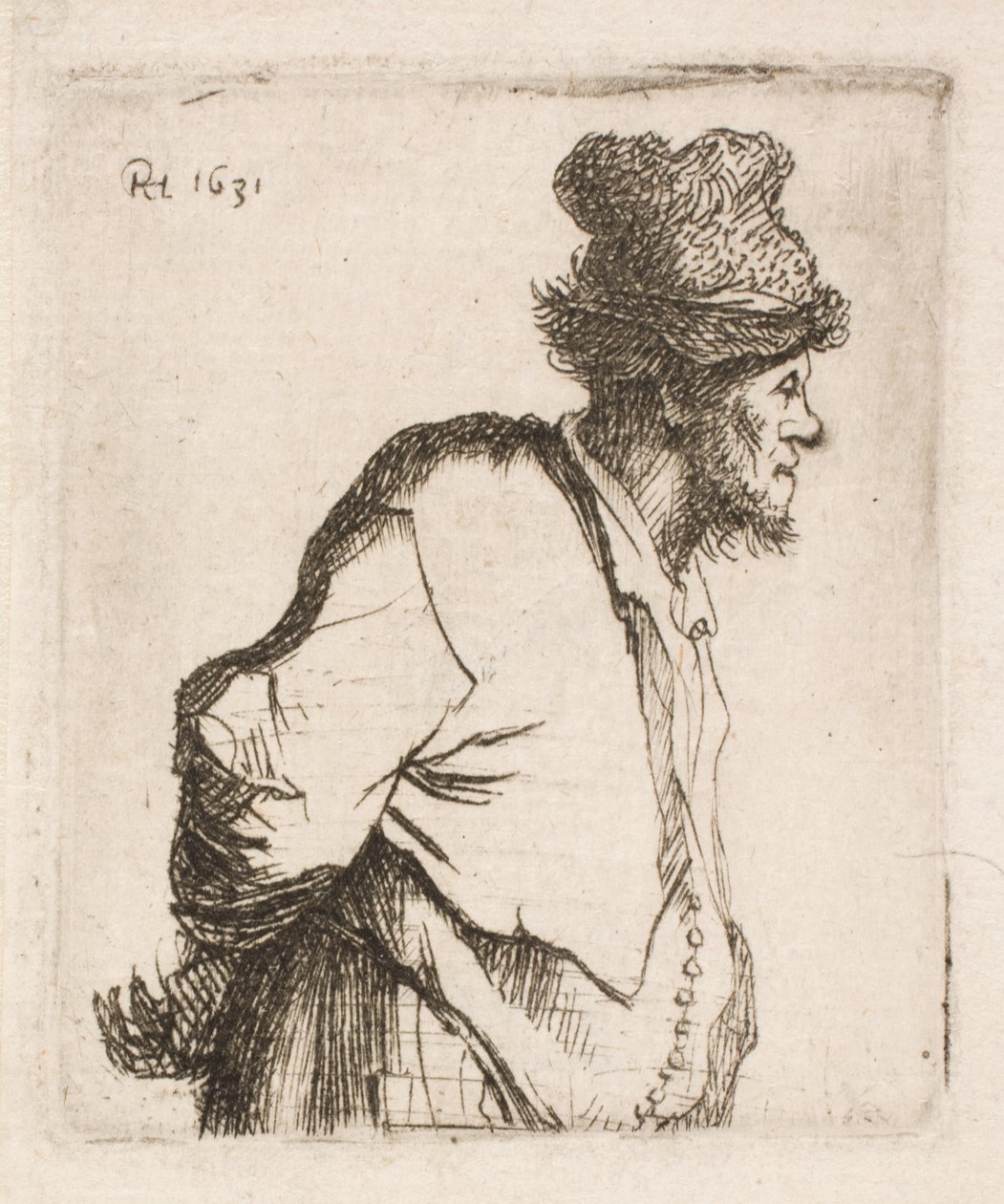 Peasant with hands on back by Rembrandt van Rijn