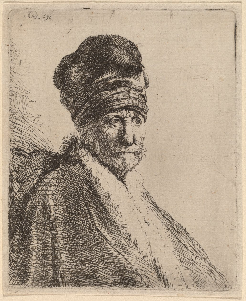 Bust of a Man Wearing a High Cap, Three-Quarters Right (The Artist