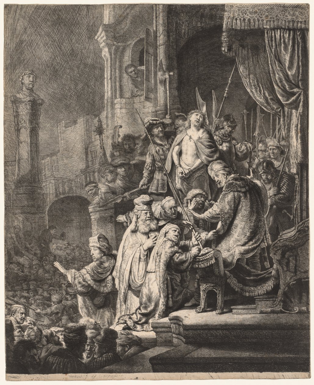 Christ Before Pilate: Large Plate by Rembrandt van Rijn