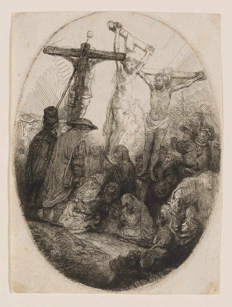 Christ Crucified Between Two Thieves by Rembrandt van Rijn