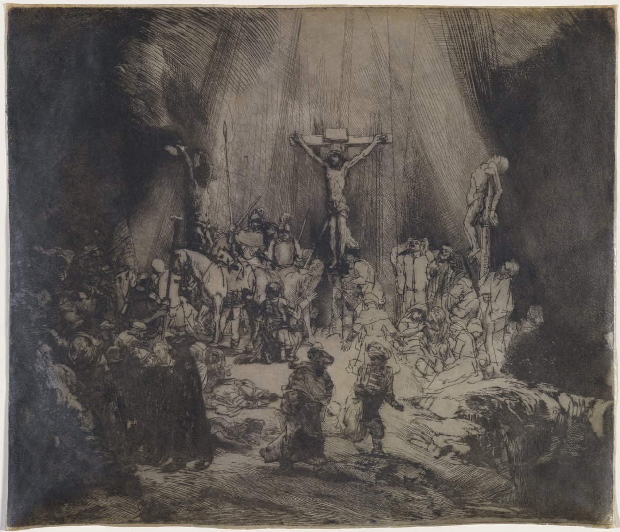 Christ Crucified between the Two Thieves (The Three Crosses) by Rembrandt van Rijn