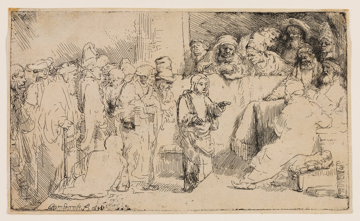 Christ Disputing with the Doctors: A Sketch by Rembrandt van Rijn