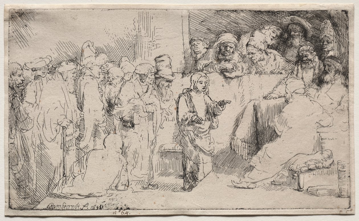 Christ Disputing with the Doctors: A Sketch by Rembrandt van Rijn